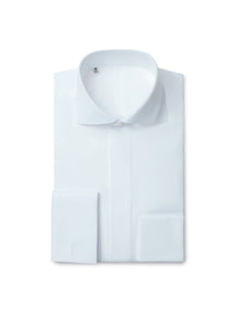 White Poplin Fly Front Dinner Shirt