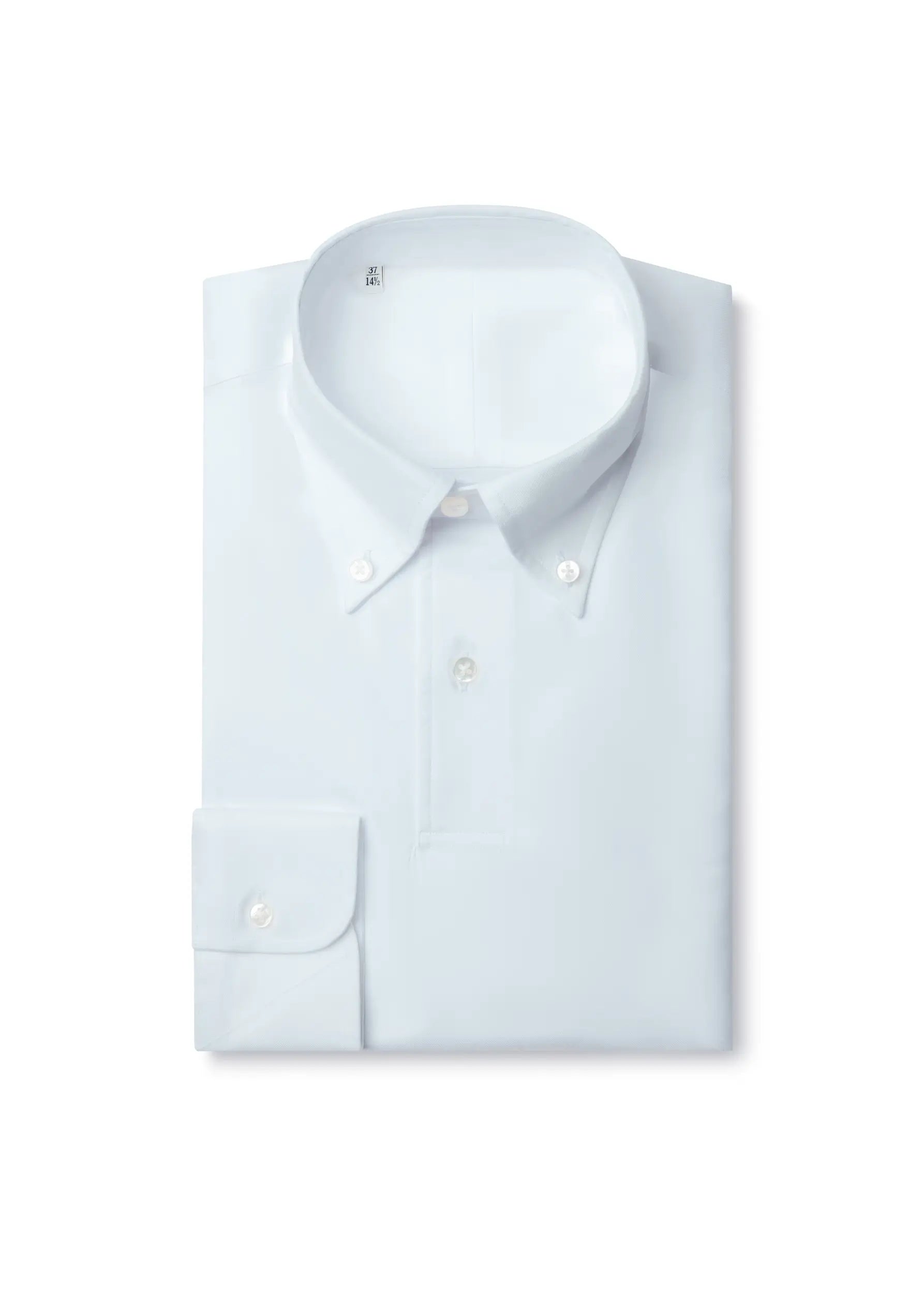 White Cotton Long Sleeve Polo - Main Image