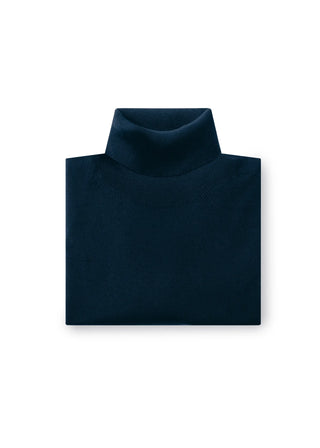 Black Merino Wool Roll Neck Sweater