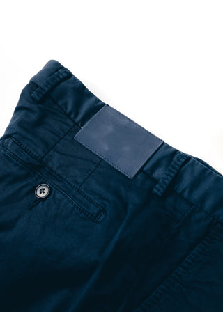 Navy Lightweight Cotton Washed Trousers