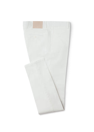 White Lightweight Cotton Washed Trousers