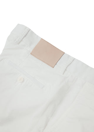 White Lightweight Cotton Washed Trousers