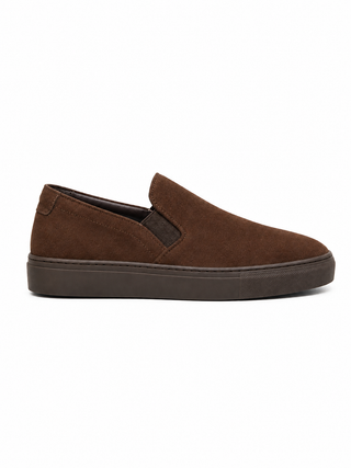 Low Top Suede Slip-On Shoes – Chocolate Brown