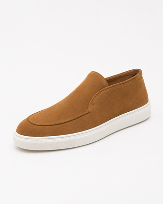 Mid Top Suede Slip-On Loafer – Nut Brown