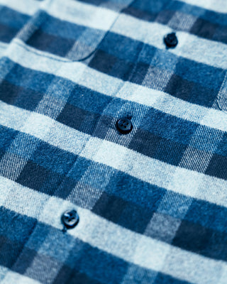 Navy Check Brushed Cotton Flannel Shirt