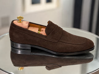 Chocolate Brown Suede Penny Loafer
