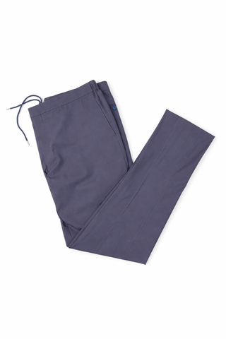 Pair of dark gray pants on a white background