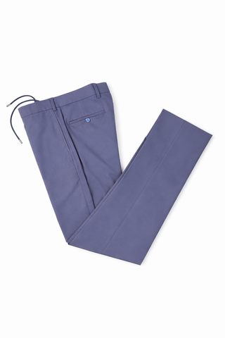 Technical Drawstring Suit Trousers - light navy on white background 