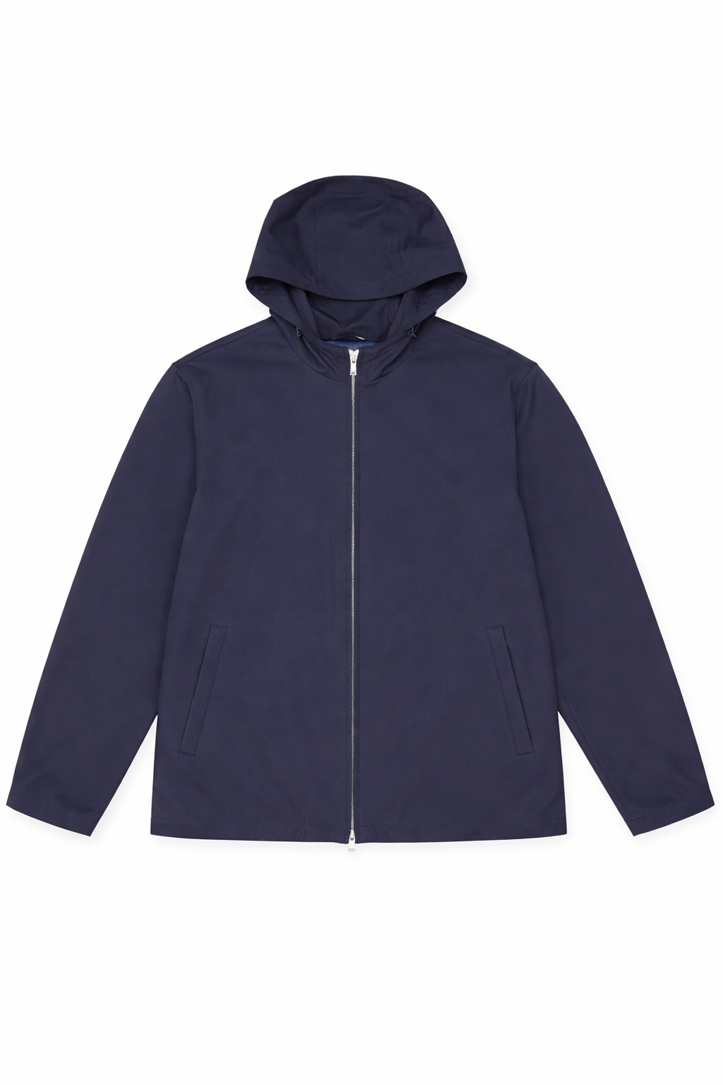 Navy Technical Hooded Jacket – Water-Resistant Lightweight Coat ...