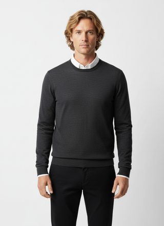 Slate Grey Extra Fine Merino Wool Jumper