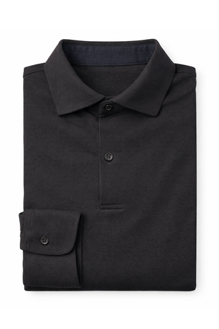 Black Long Sleeve Polo