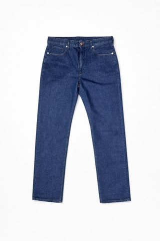 Pair of blue jeans on a white background