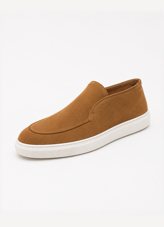 Mid Top Suede Slip-On Loafer – Nut Brown