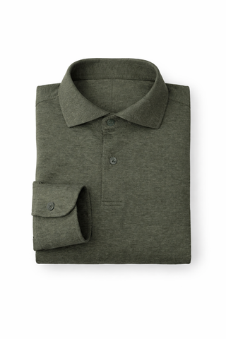 Pewter Long Sleeve Polo