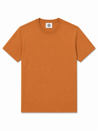 Orange Classic Cotton Crew Neck T-Shirt