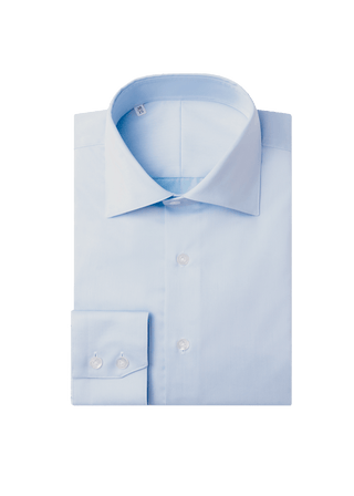 Sky Blue Button Cuff Twill Shirt