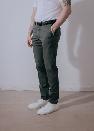 Green Sand Lightweight Cotton Washed Trousers
