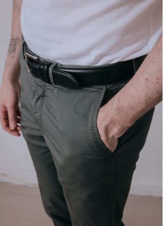 Green Sand Lightweight Cotton Washed Trousers