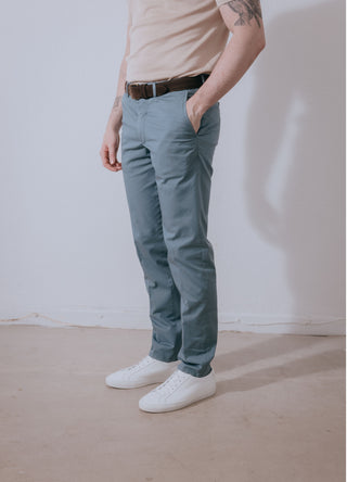Sky Blue Lightweight Cotton Washed Trousers