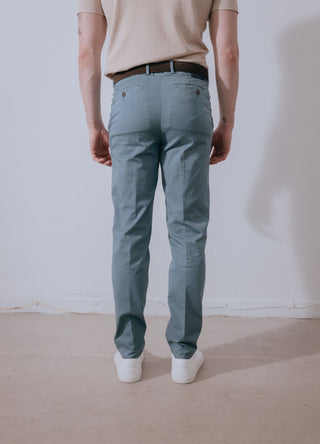 Sky Blue Lightweight Cotton Washed Trousers