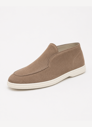 Mid Top Suede Slip-On Loafer – Taupe