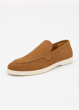 Low Top Suede Slip-On Loafer – Nut Brown