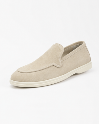 Low Top Suede Slip-On Loafer – Stone
