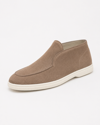 Mid Top Suede Slip-On Loafer – Taupe