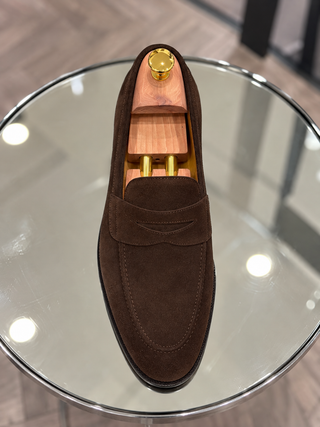 Chocolate Brown Suede Penny Loafer