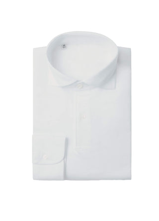White Pique Long Sleeve Polo